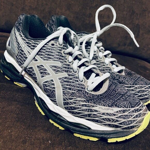 Xlnt ASICS GEL nimbus 18 Womens 9 US 40.5 Eur black grey lime - Picture 3 of 11